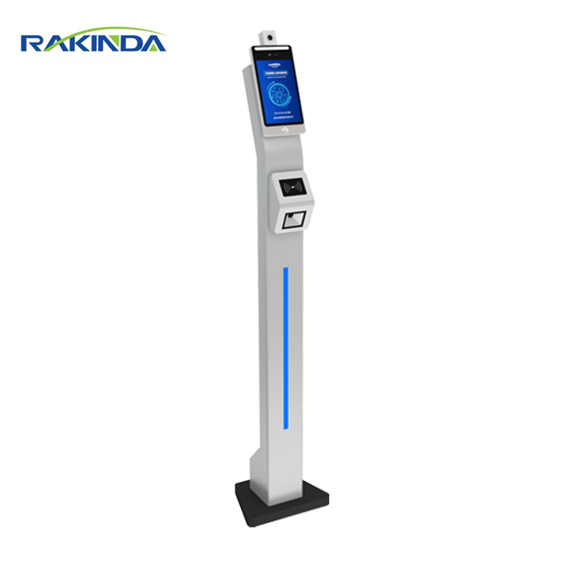 F6-FH健康碼核驗人臉測溫一體機 刷臉測溫掃碼一體機斜面款